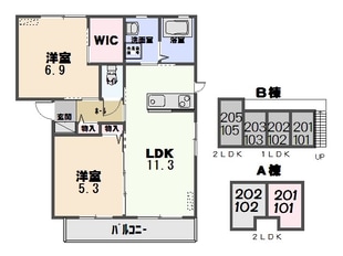 ワイズ　Ａの物件間取画像